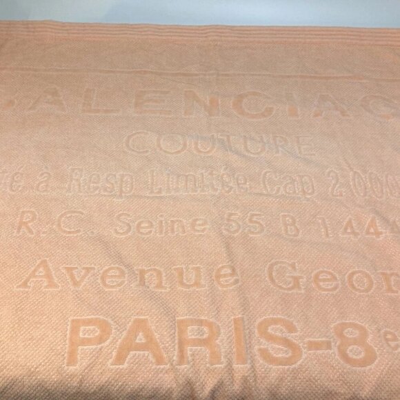 BALENCIAGA 535525 logo sports towel/beach towel set/fabric towel Pink Beige - Picture 3 of 12